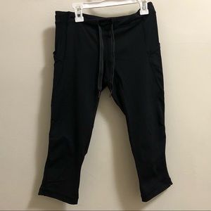 Lululemon drawcord cropped black leggings